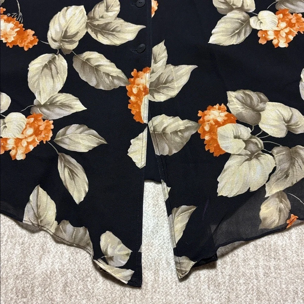 Sz 14 100% Silk Skirt Dana B and Karen gorgeous fall print black